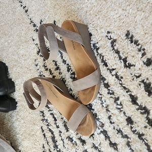 Lucky Brand Wedges Gray 2inch heel 9M